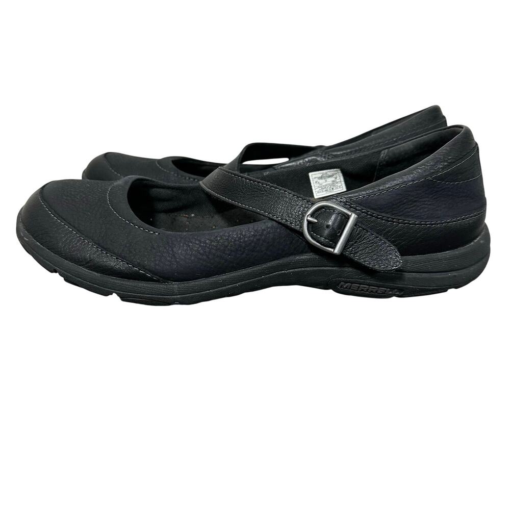 Merrell Dassie MJ Black Leather Mary Jane Comfort Flats 10.5